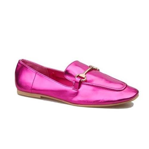 gold flat loafers