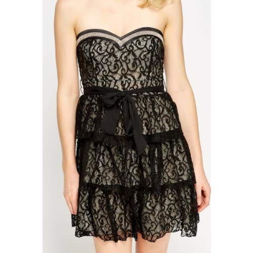 lace overlay mini dress
