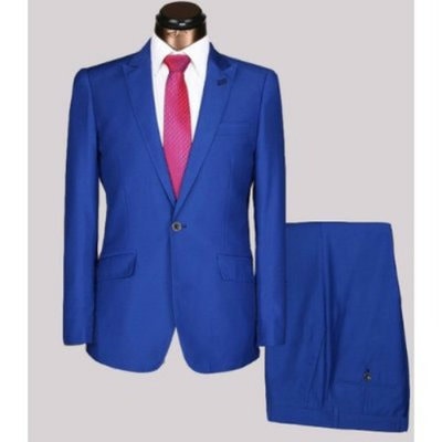 Royal blue sale fitted suit