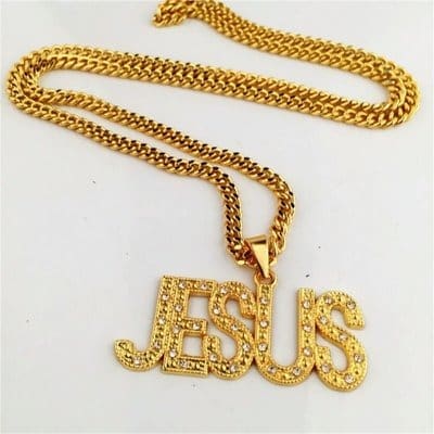 Gold plated jesus clearance pendant