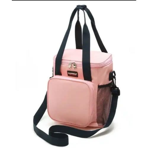 Sannea Insulated Lunch Bag With Side Pocket Peach