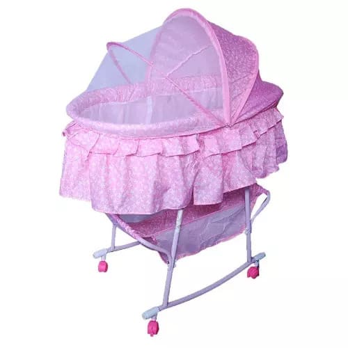pink baby bassinet