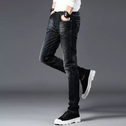 Buy Luismes Mens Black Straight Ripped Hole Jeans Zipper Mid Waist Trousers  Mens Casual Autumn Denim Cotton Straight Ripped Hole Trousers Jeans Pants  at Amazonin
