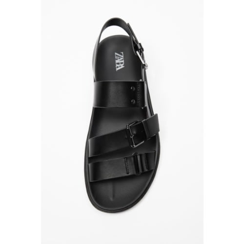 Zara Men s Buckle Sandals Black Konga Online Shopping