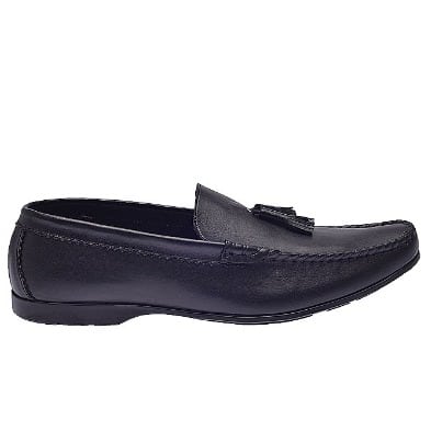 Leather Loafers With Tassels - Black | Konga Online Shopping