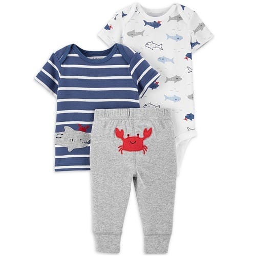 Carter'S Child Of Mine Newborn Baby Boys Short Sleeve Shirt, Bodysuit &  Pant 3Pc – Crab | Konga Online Shopping
