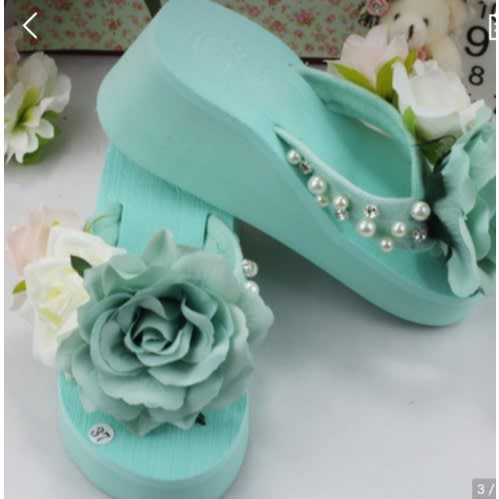 mint green slippers