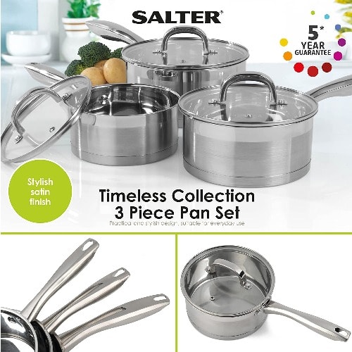 Shop Salter Stainless Steel Saucepan and Frying Pan Set