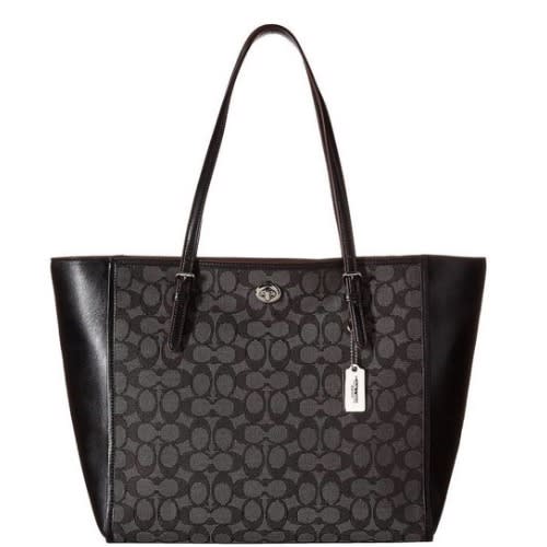 Coach Hand Bag Black Signature Turnlock Tote Bag Konga Online