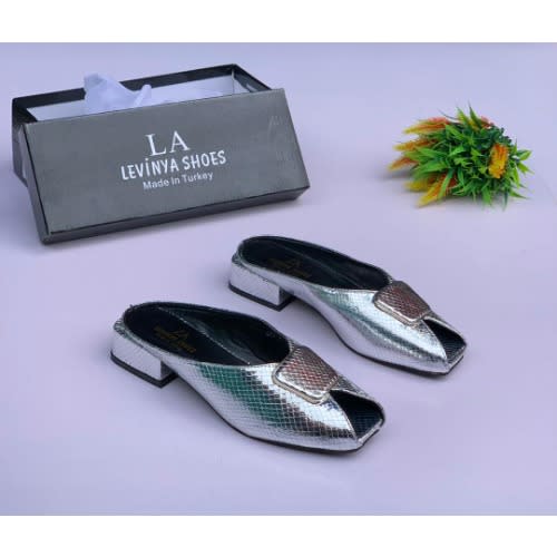 Ladies silver slippers online