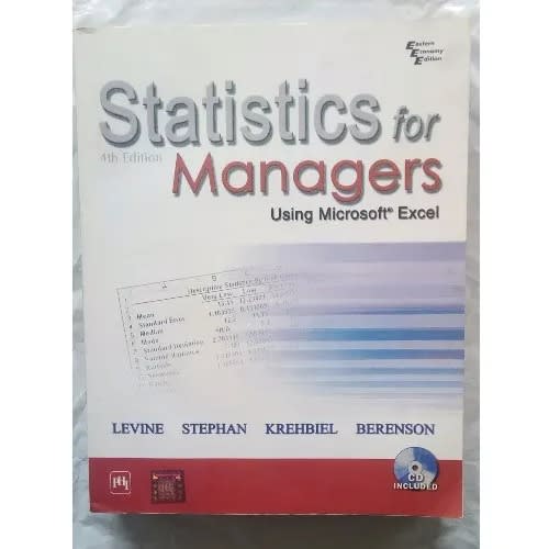 Statistics For Managers Using Microsoft Excel 4th Edition By