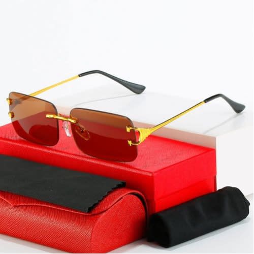 Men's Frameless Sunglasses - Brown & Gold | Konga Online Shopping