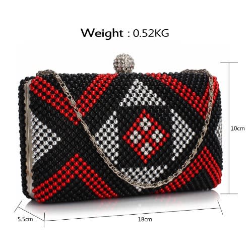 red rhinestone clutch