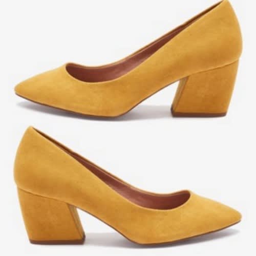 Next Ladies Pointed Court Shoes-Yellow 