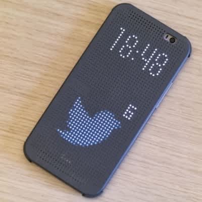 one m8 dot view case cover black