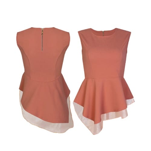 peach peplum top