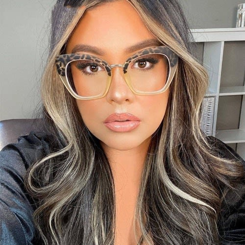 Oversize blue light glasses top