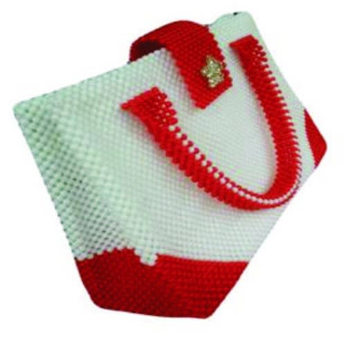 Red shop beaded bag