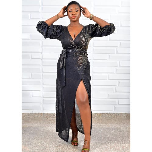 Chinny's Evening Wrap Dress -Black | Konga Online Shopping