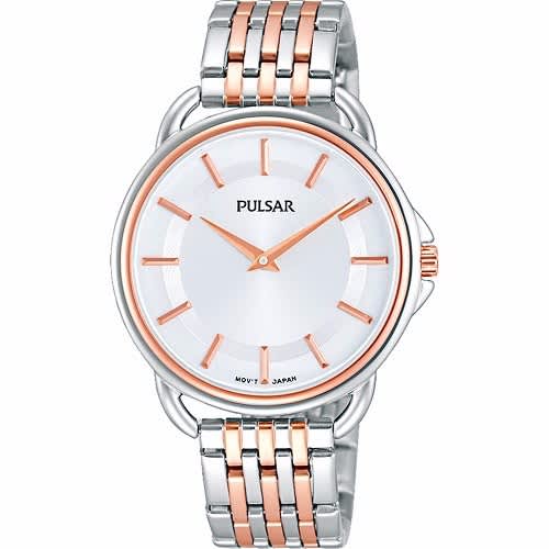 Pulsar rose gold sales tone ladies watch