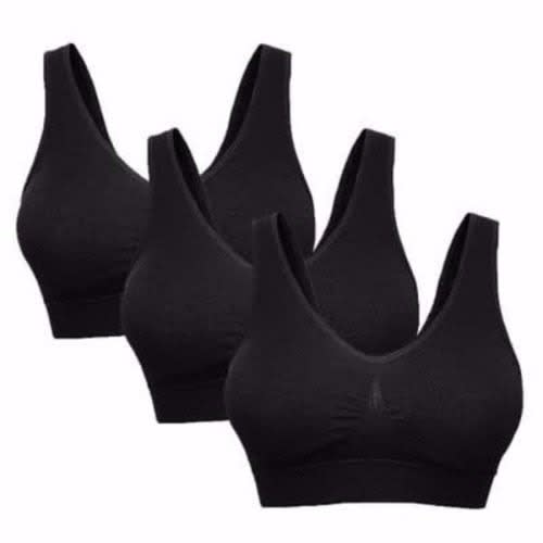 Women's Padded Sports Bra - Black - Set Of 3 | Konga Online Shopping