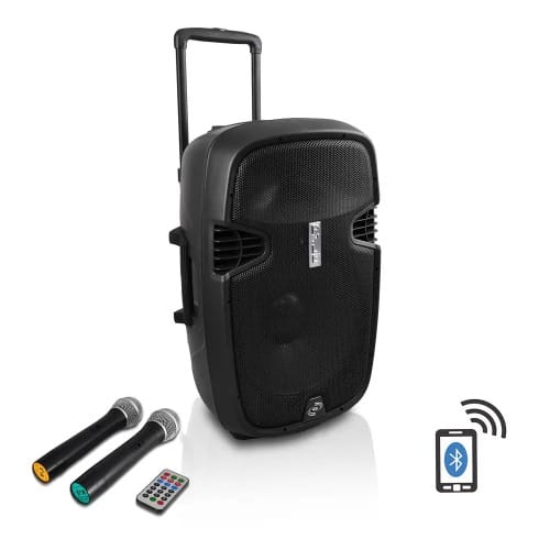 Rechargeable Bluetooth PA System With Wireless Microphone Radio & SD/USB - 8 Inches.