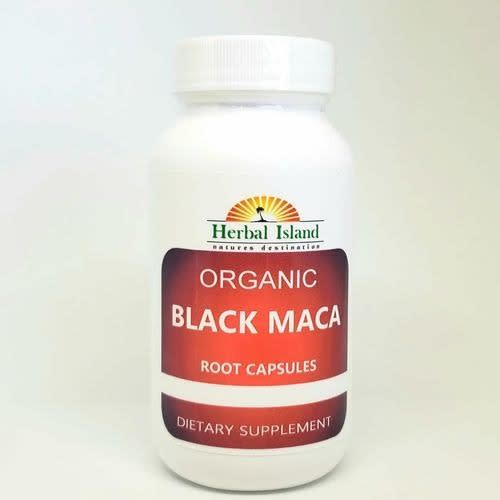 herbal island black maca root capsules organic