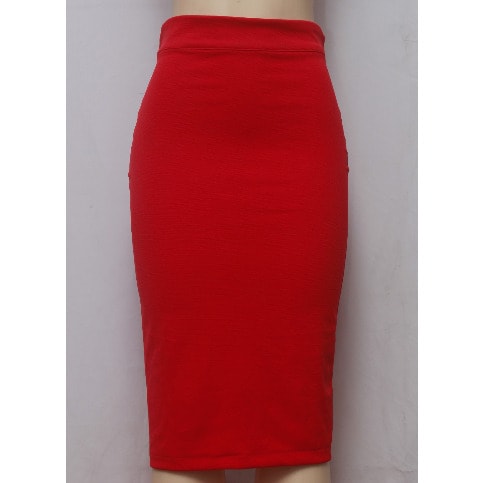 red jersey pencil skirt