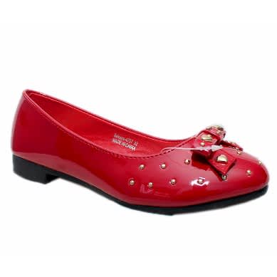 red studded flats