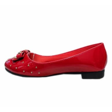 red patent flat shoes