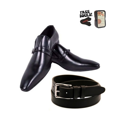 branded black formal shoes