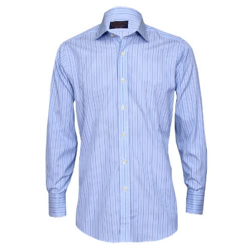 blue striped formal shirt