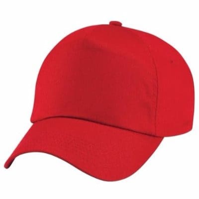 plain red baseball cap