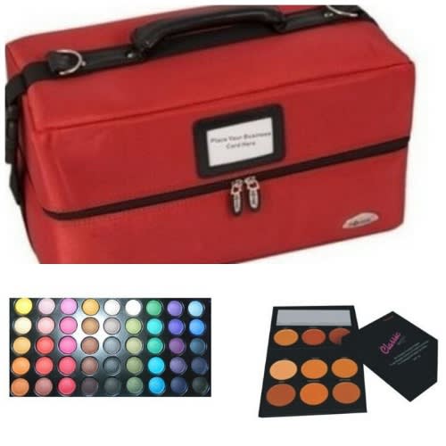 Professional Makeup Box Red Classic Face Book 9 Powder Palette