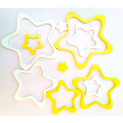 Acrylic Star Wooden Wall Sticker 10 Pieces White And Yellow Konga Online Shopping