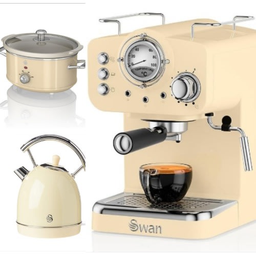 Swan Sk22110cn Retro Style Coffee Machine 1.8L Dome Kettle 3.5