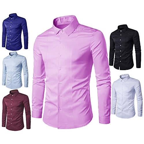 Fashion Front Men’s Set Of Six Office Corporate Plain Shirts Cotton ...