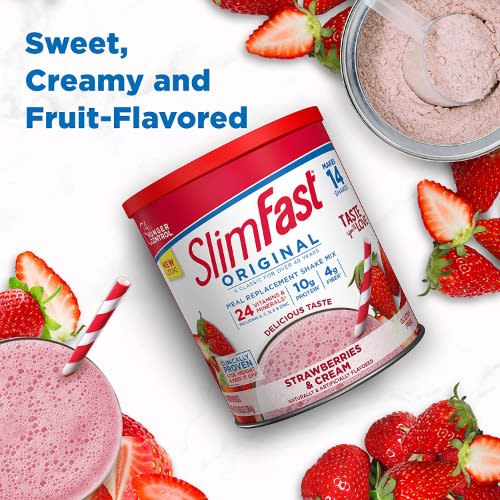 Slim Fast Meal Replacement Powder -strawberries & Cream -364g ...