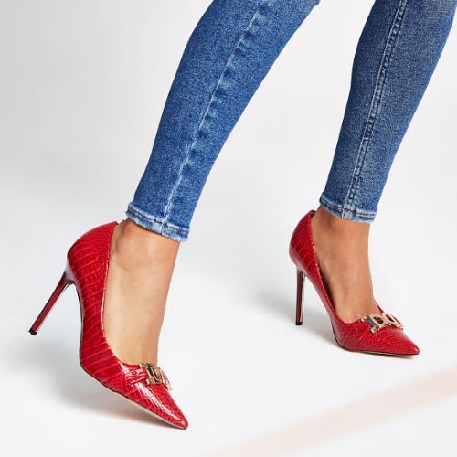 river island croc heels