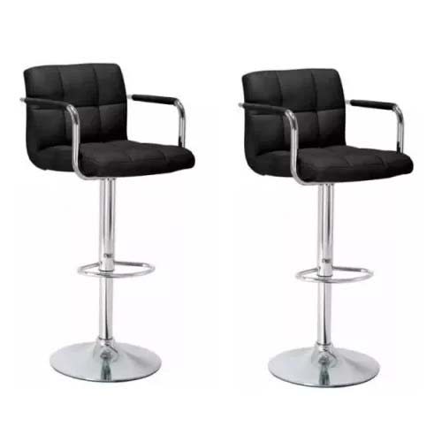 Unic Contemporary Chrome Adjustable Swivel Bar Stools With Arm 2