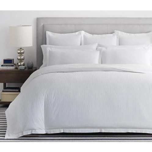 Plain White Bedding Set Duvet Bedsheet And 4 Pillowcases