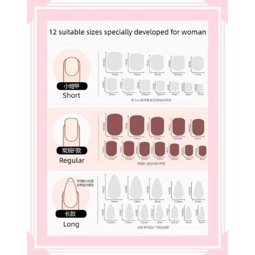 Female  Press On Acrylic Nails - Ladies Diy Nails With Full Accesories.