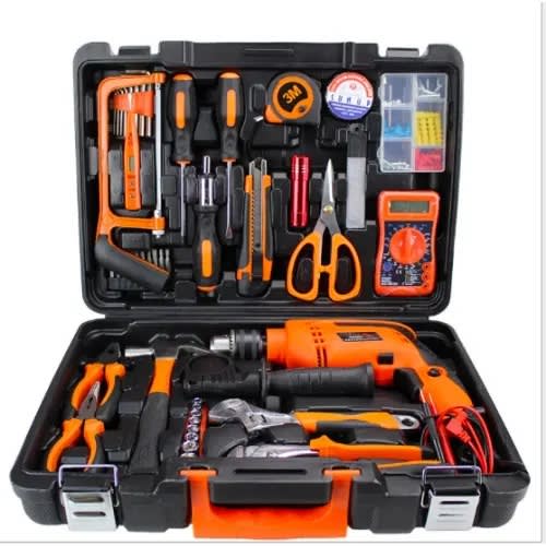 Mechanical And Electrical Tools Box Kit Set With Electric Drill 13mm