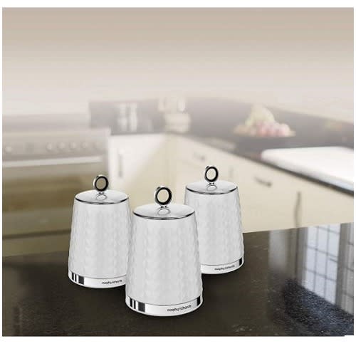 Morphy Richards Dimensions Set Of 3 Round Kitchen Storage Canisters 1.3L White Konga Online