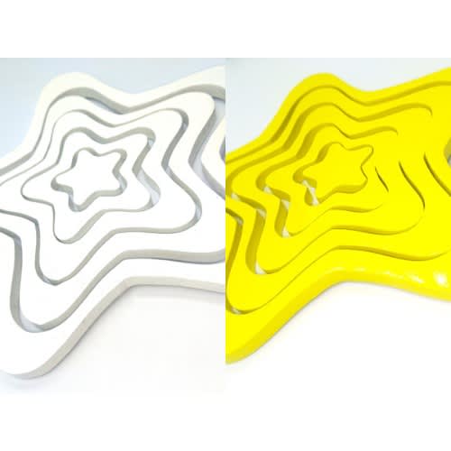 Acrylic Star Wooden Wall Sticker 10 Pieces White And Yellow Konga Online Shopping