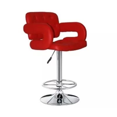 Tovic Red Leather Bar Stools With Arms, Bar Stools Red Leather