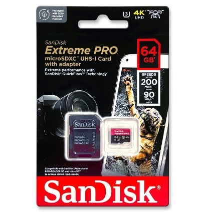Extreme Pro 64GB XXU SanDisk 200MB/s SDXC Class 10 V30