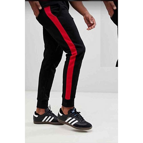 red black joggers