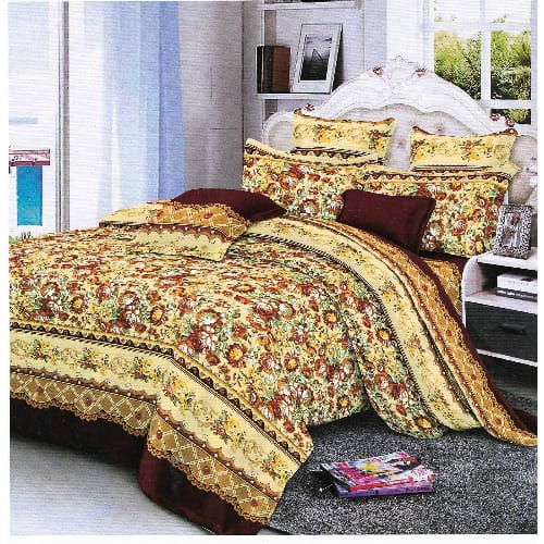 Fancy Floral Bedding Set 1duvet Bed Spread And 4 Pillow Cases