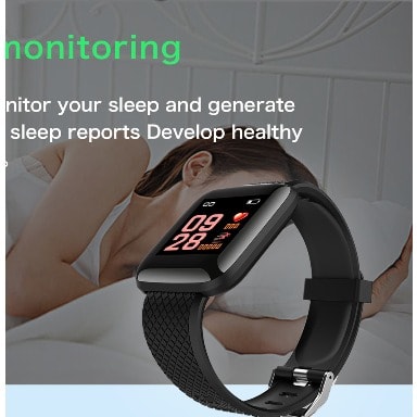D12 Smart Watch + Fitness Tracker -Black.